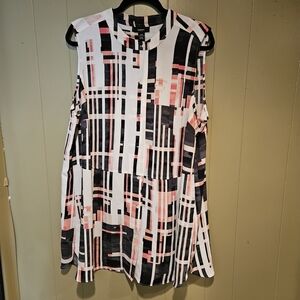 Alfani Geometric Sleeveless Blouse | Size 20W | Modern Abstract Print